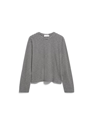 armedangels Langarmshirt Slub in schwarz weiß