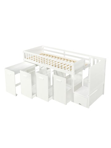 ABRIHOME Kinderbett Etagenbett mit Fallschutz und Stauraum 90x200cm