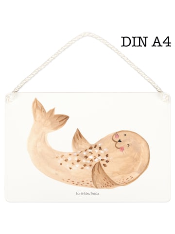 Mr. & Mrs. Panda holzbild Robbe Liegen ohne Spruch in Weiß