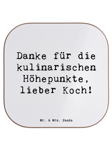 Mr. & Mrs. Panda Untersetzer Glas Spruch Koch Dankeschön mit Spruch in Weiß