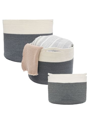 DuneDesign Aufbewahrungskorb Lomari (3er Set) grau