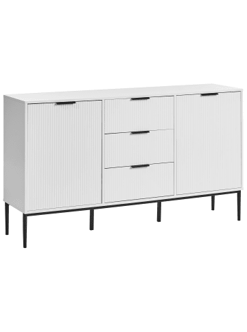 Beliani Sideboard LEDUC in Weiß/Schwarz - (W) 150 x (H) 86 x (L) 40 cm