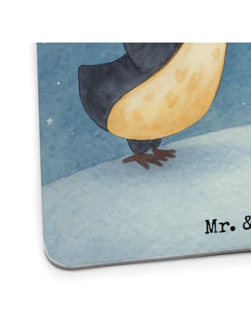 Mr. & Mrs. Panda Tassenuntersetzer Pinguin Liebe Design mit Spruch in Weiß