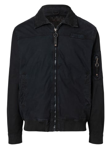Timezone Biker-Blouson Übergangsjacke mit Stretch-Twill in Blau