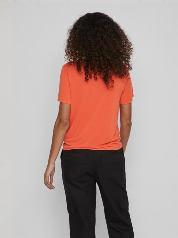 Vila Basic T-Shirt Kurzarm Rundhals Top Oberteil VIMODALA in Orange