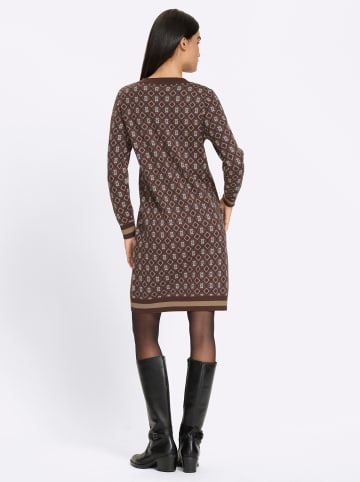 Heine Strickkleid in schoko-rauchblau-gemustert