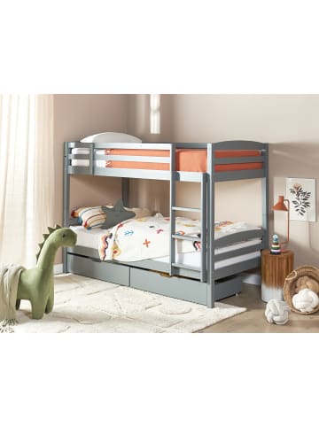 Beliani Hochbett REGAT in Grau - (W) 97 x (H) 147 x (L) 208 cm