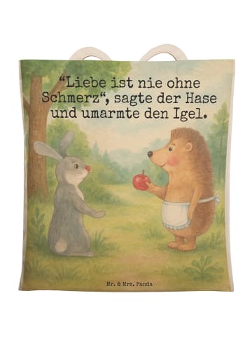 Mr. & Mrs. Panda Einkaufstasche Hase Igel Design mit Spruch in Weiß