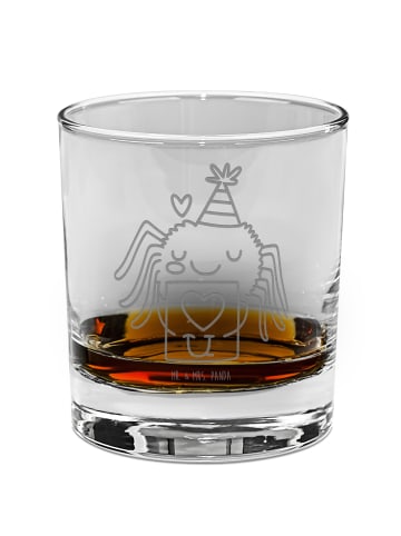 Mr. & Mrs. Panda Whiskey Glas Spinne Agathe Brief ohne Spruch in Transparent