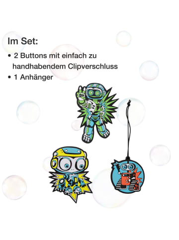 DerDieDas DerDieDas Wechselbuttons 3 teilig Blue Robot