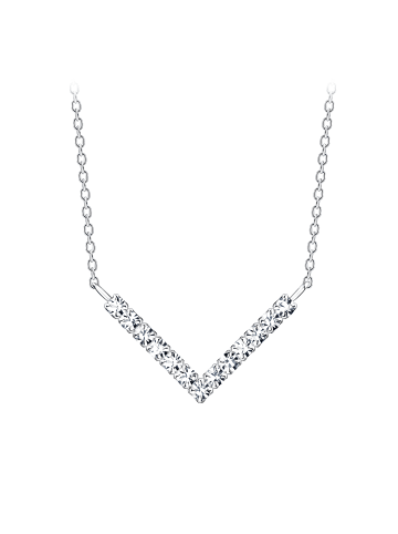 Alexander York CHEVRON CRYSTAL KETTE in 925 Sterling Silber