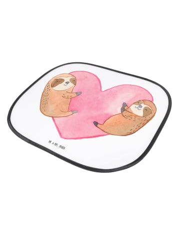 Mr. & Mrs. Panda Sonnenblende Auto Faultiere Herz ohne Spruch in Weiß