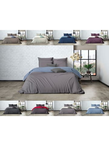 Mistral Home Mistral Perkal Wendebettwäsche in Grau/Hellblau