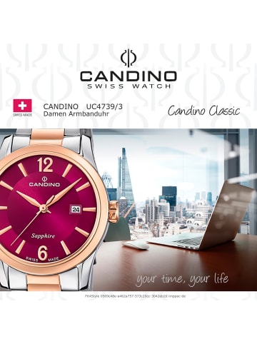 Candino Analog-Armbanduhr Candino Classic silber, kupfer, roségold mittel (ca. 33mm)
