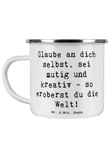 Mr. & Mrs. Panda Kaffeebecher Spruch Die Freude an der Kreativit... in Weiß