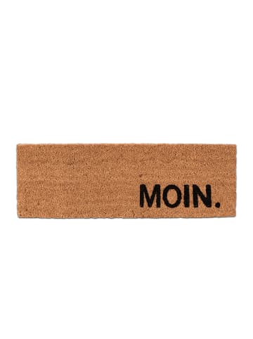 relaxdays Fußmatte "Moin." in Natur/ Schwarz - (B)75 x (T)25 cm