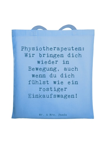 Mr. & Mrs. Panda Schultertasche Spruch Physiotherapeut Bewegung ... in Sky Blue