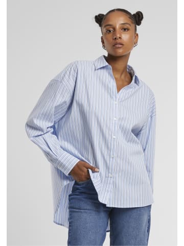 Urban Classics Urban Classics Ladies Oversized Striped Blouse in powderblue/white