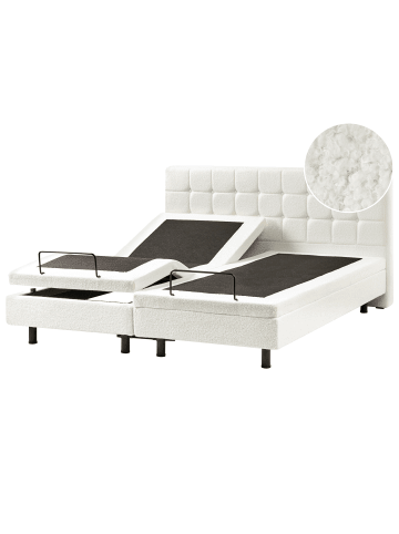 Beliani Doppelbett DUKE in Weiß - (W) 181 x (H) 102 x (L) 216 cm