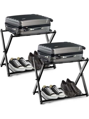 COSTWAY Kofferständer 2er Set in Schwarz
