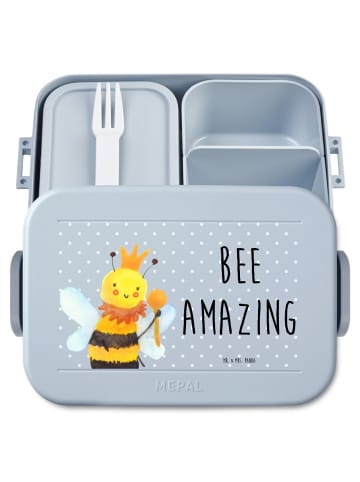 Mr. & Mrs. Panda Lunchbox Biene König Motiv mit Spruch in Blau Pastell