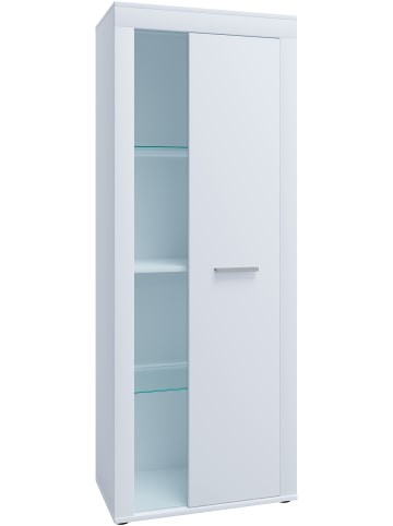 VCM  Schrank Vitrine Wohnzimmer Holz Glas Usilo in Weiß