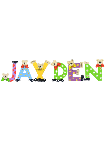 Playshoes Deko-Buchstaben "JAYDEN" in bunt