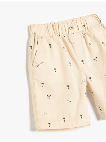 KOTON KURZHOSEN in Beige Gemustert