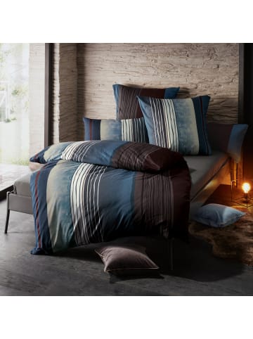 REDBEST Satin Bettwäsche in blau-anthrazit