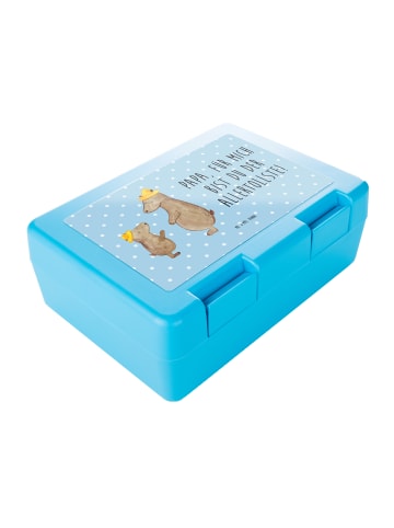 Mr. & Mrs. Panda Lunchbox Bären mit Hut mit Spruch in Blau Pastell