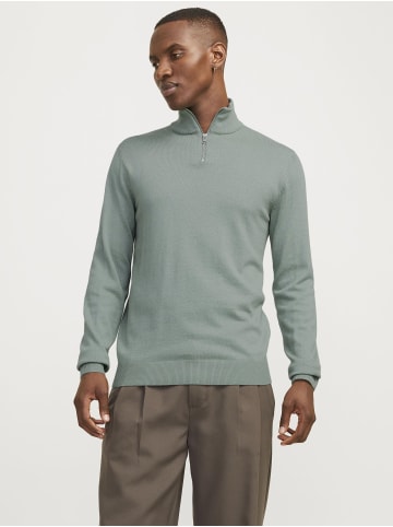 Jack & Jones Strickjacke mit Viertelreißverschluss in Iceberg Green