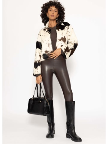 SASSYCLASSY Thermo Leggings in Lederoptik in Braun