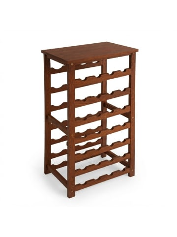 relaxdays Weinregal in Dunkelbraun - (B)47 x (H)94 x (T)26 cm