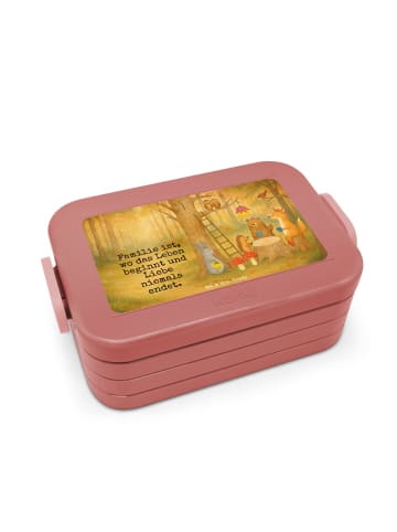 Mr. & Mrs. Panda Lunchbox Waldtiere Picknick Design mit Spruch in Rot Pastell