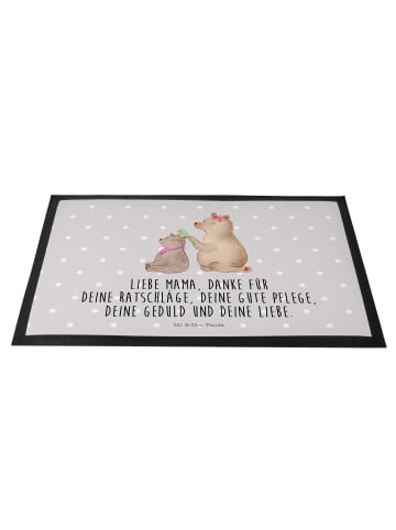 Mr. & Mrs. Panda Bodenvorleger Bär Kind mit Spruch in Grau Pastell