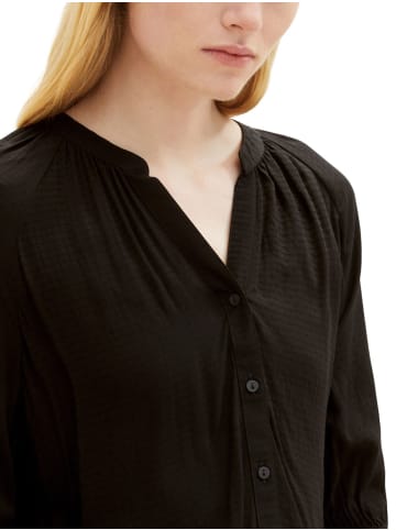 TOM TAILOR Denim Bluse STRUCTURED in Schwarz