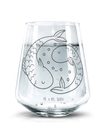 Mr. & Mrs. Panda Trinkglas Sternzeichen Fische ohne Spruch in Transparent