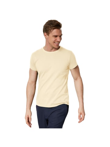 tectake Einfarbiges T-Shirt für Männer, beige