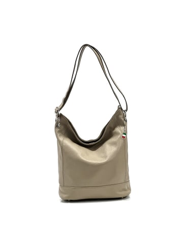 Florence Leder Schultertasche, Shopper Florence Tasche taupe, beige ca. 37cm