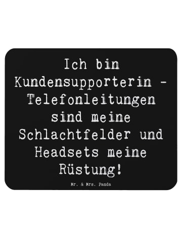 Mr. & Mrs. Panda Mauspad Spruch Kundensupporterin Heldin mit Spruch in Schwarz
