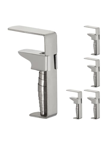 relaxdays 10 x Tischdeckenklammern in Silber