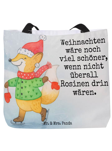 Mr. & Mrs. Panda Stoffbeutel Fuchs  Schlittschuhe Design mit Spruch in Weiß