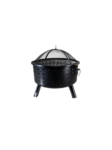 relaxdays Feuerschale in Schwarz - (H)62 x Ø 66 cm