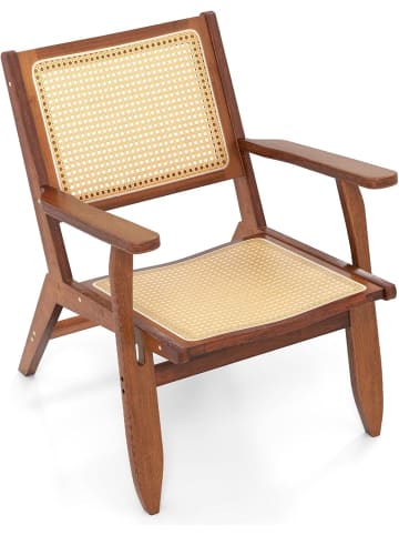 COSTWAY Rattan Akzentstuhl in Braun