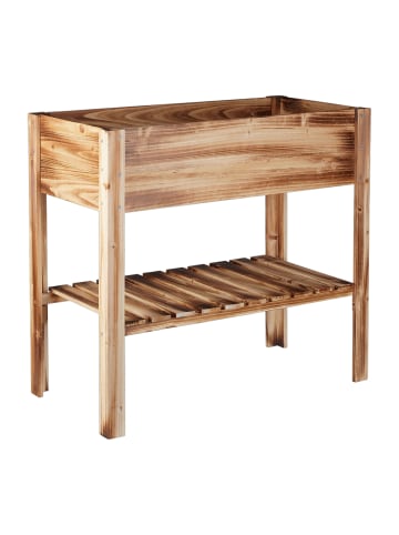 relaxdays Hochbeet in Holzfarben - (B)88 x (H)80 x (T)43,5 cm