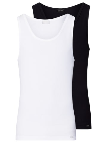 Hanro Unterhemd / Tanktop Cotton Essentials in Schwarz / weiß