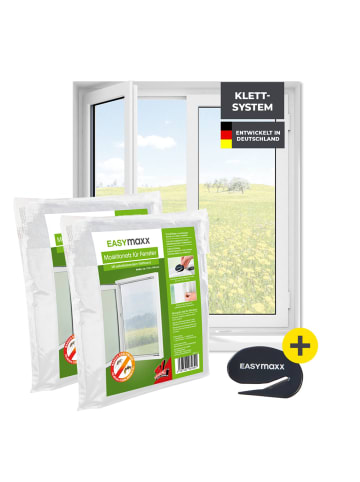 EASYmaxx EASYmaxx Moskitonetz - bis max. 110x130cm - selbstklebendes Klettband - 2er-Set