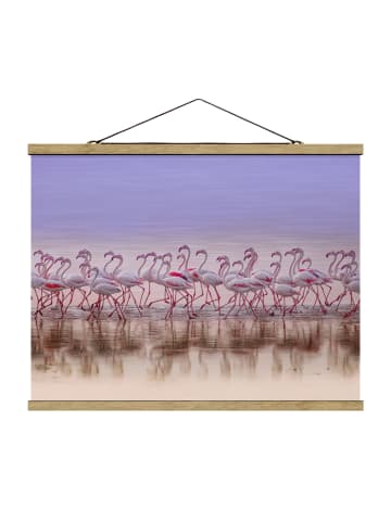 WALLART Stoffbild mit Posterleisten - Flamingo Party in Rosa