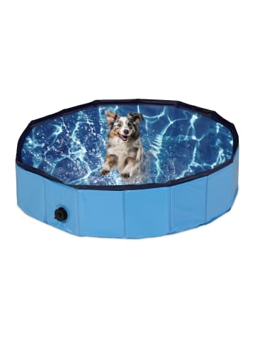 relaxdays Hundepool in Blau - (H)20 x Ø 80 cm