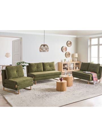 Beliani 3-tlg Schlafsofa JERSLEV in Grün/Braun